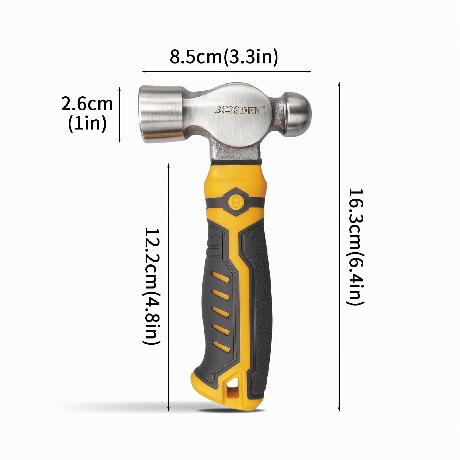 BOOSDEN Marteau à panne sphérique 425g, acier forgé | Poignée antidérapante, outil pour métaux et fabrication bijoux