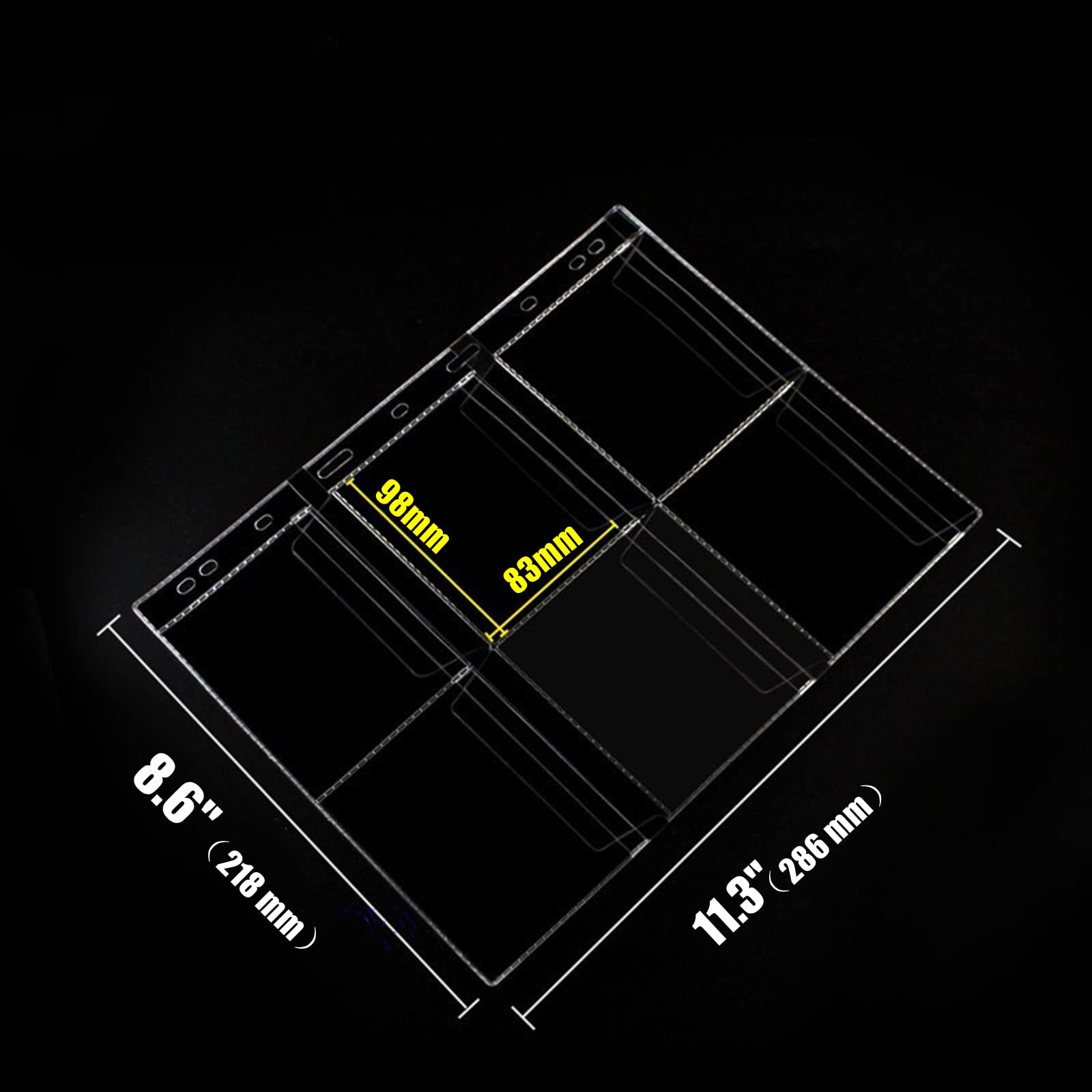MUROAD 6-Pocket Coin Pages & Sleeves, Standard 9-Hole Coin Collecting Supplies (6 pockets x 10 sheets), Transparent, Medium - Image 3