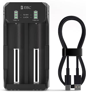 EBL Smart Rapid Battery Charger for Rechargeable 3.7V Li-ion IMR Batteries 26650 18650 17500 14500 16340(RCR123), Ni-MH/Ni-Cd AA AAA Batteries