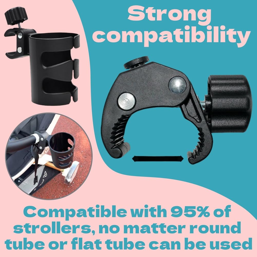 Portabicchieri per Passeggino,2 pezzi Stroller Cup Holder,Porta Borraccia Bici,Porta Biberon Sedia a Rotelle,Porta Caffè porta Tazze,per Bicicletta,Trolley,Mountain Bike