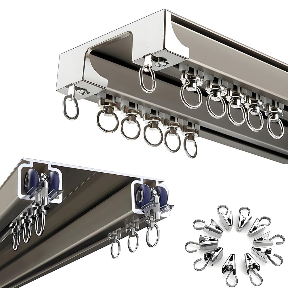 Rails de plafond silencieux et robustes à double voie pour rideaux de chambre