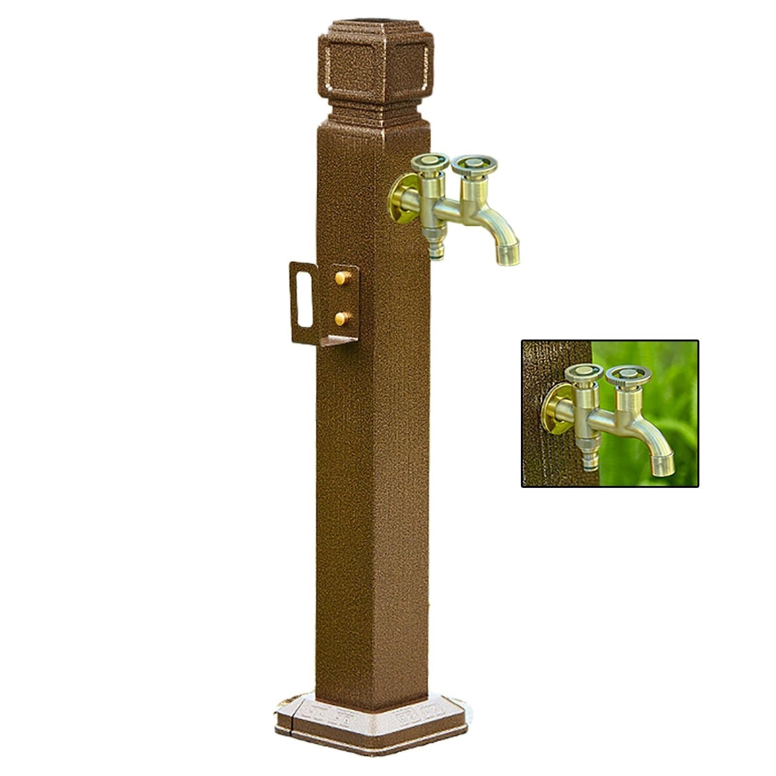 BHGFYXBS Freestanding Garden Water Column, Outdoor Garden Water Column, Vertical Garden Water Column, Courtyard Faucet Post For Irrigation And Watering,Yellow-5.7 * 5.7 * 23.6in