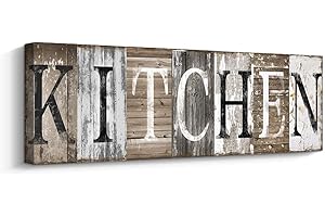 Pinetree Art Country Kitchen Decor: Rustic Farmhouse Canvas Prints with Solid Wood Frame