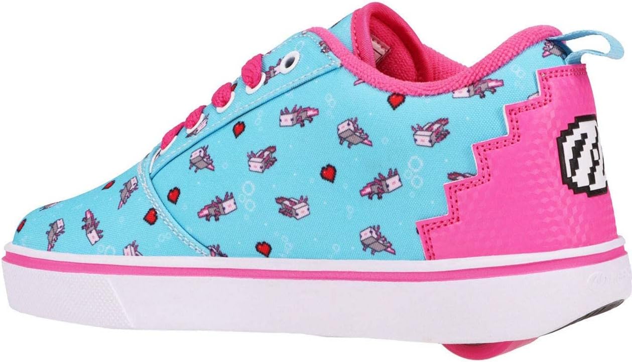 HEELYS Pro 20 Minecraft (Little Big Kid/Adult) Wheeled Heel Shoe, Aqua/Pink/Black, 8 US Unisex