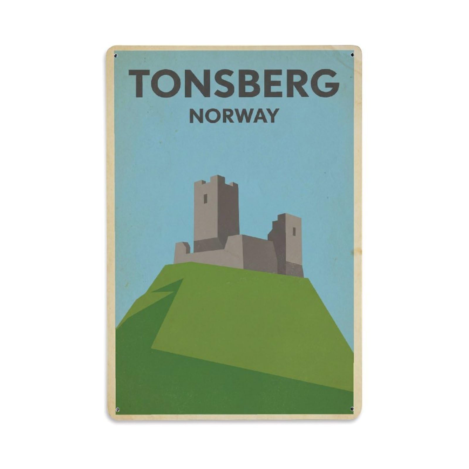 Retro Norway Tonsberg Travel Metal Tin Sign