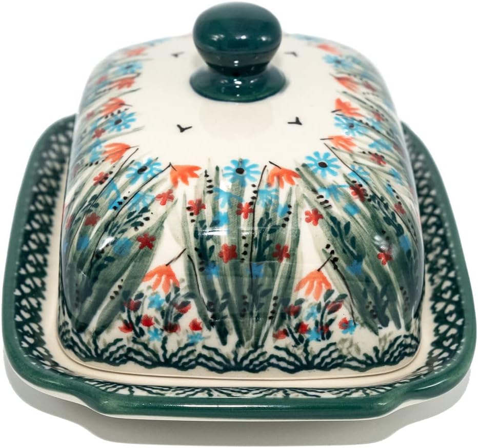Polish Pottery 7" Butter Dish - European Style - UNIKAT