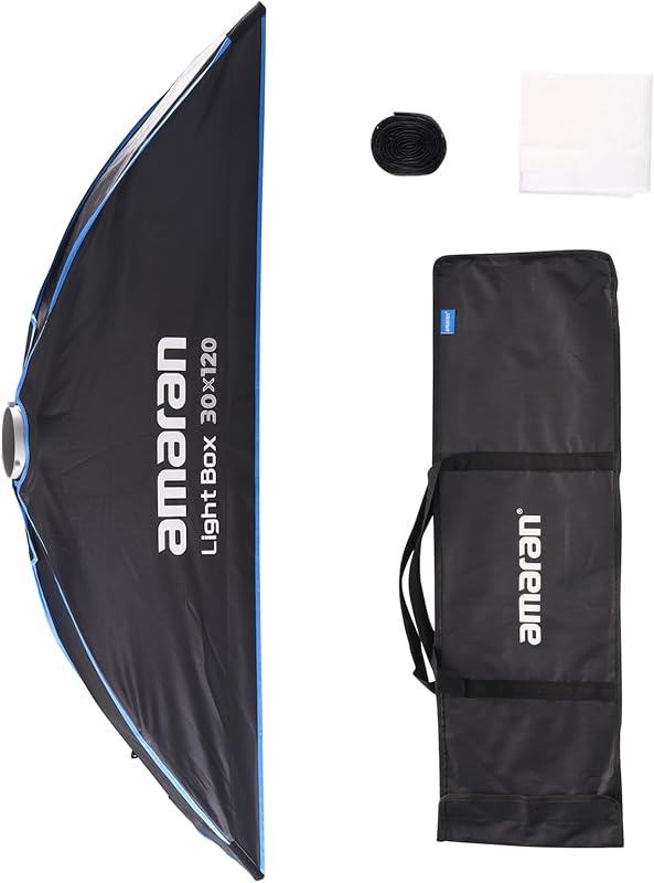 Amaran Light Box 30x120 Square Bowens Mount Softbox | Included Difusion,Light Control Grid and Carrying Bag for Aputure Amaran 150C/120C/60C/60X/60D/100X,for Godox,for NEEWER
