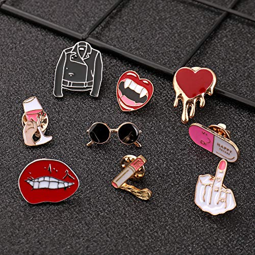 Enamel Pin Set Witchy Jewelry For Women Punk Cute Brooches For Party Vampire Skull Witch For Costume Decoration Enamel Pins Pins For Backpacks #TOP5