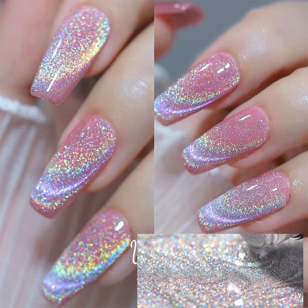 Amazon | ジェルネイル ネイルカラー マグネットネイル 猫目ジェル 虹