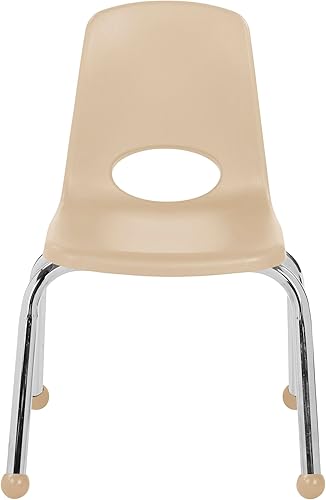 Miniatura 9 de Factory Direct Partners 10359-SD - Silla escolar apilable de 12 pulgadas, asiento apilable para estudiantes con patas de acero cromado y rodamientos