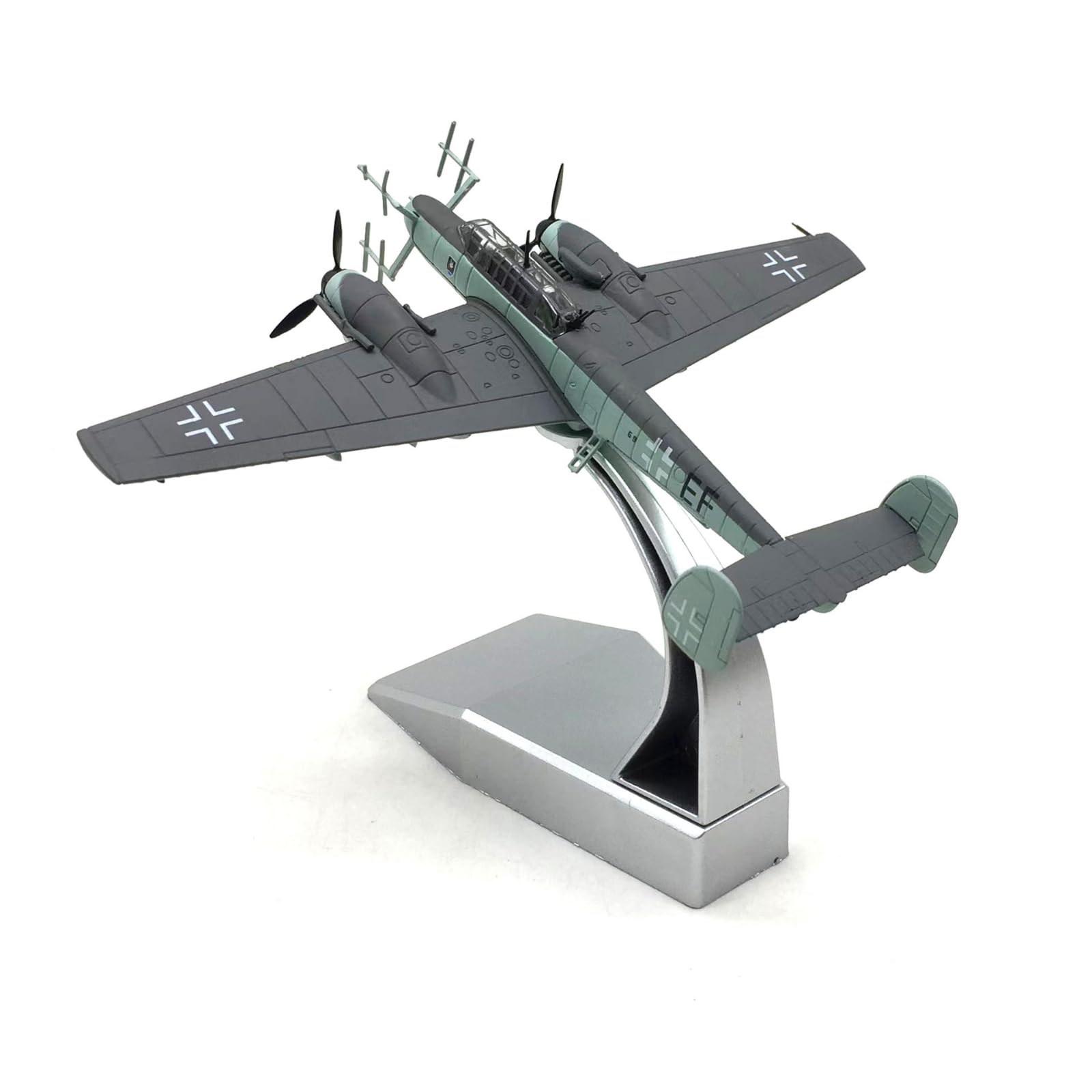 Modello Caccia Notturno tedesco110 Marcature Stampate Aereo Statico da Collezione con Base di Supporto Modello da Esposizione per Collezionisti