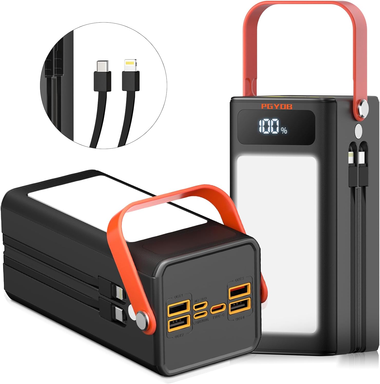Power Bank Charging Station, 27000mAh Outdoor Generator with SOS Light, Backup Battery Charger for MacBook, iPhone, Samsung, Home use, Outdoor Camping, RV Trip