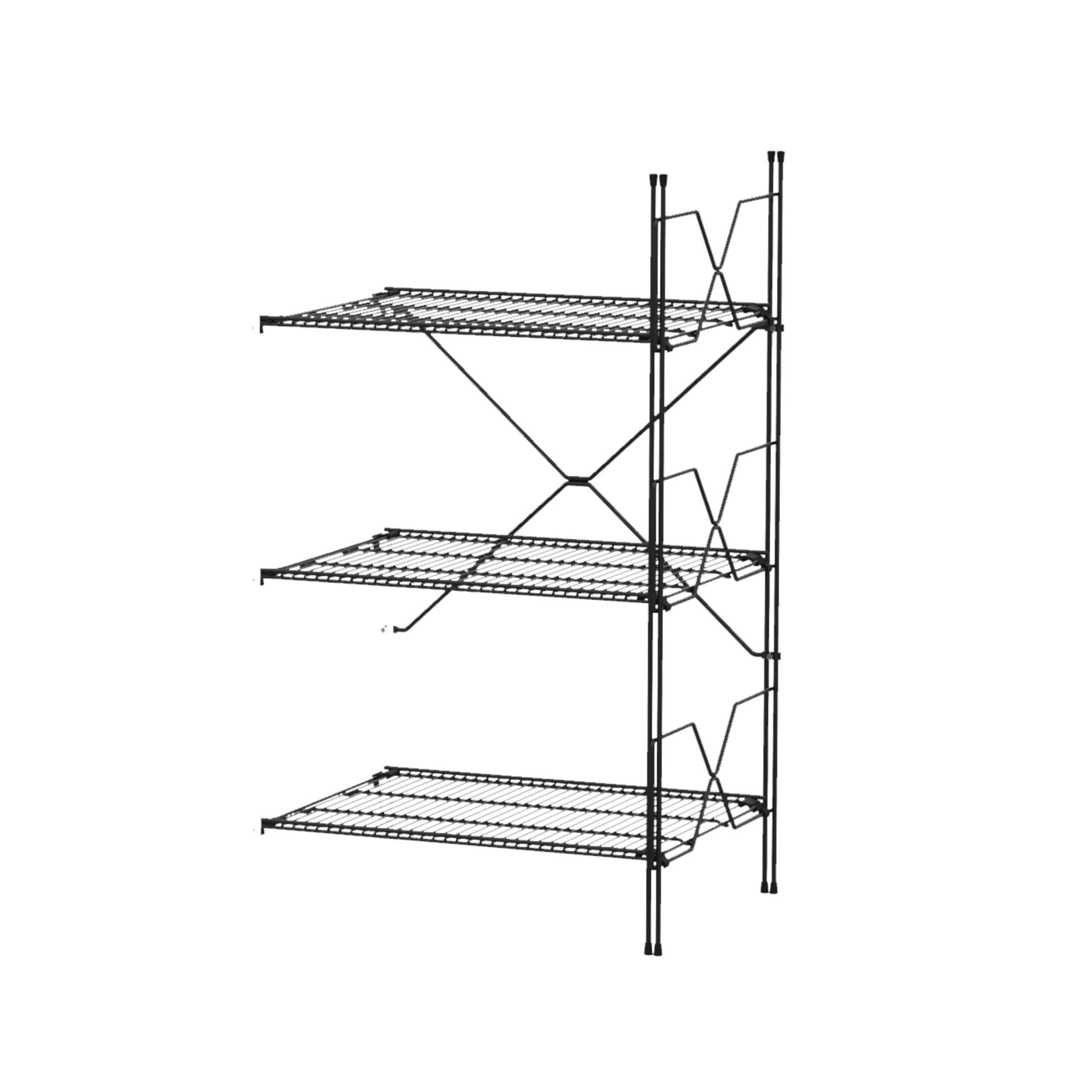 Wisy Scaffalatura Metallo 90x50x40 cm Modulo Aggiuntivo per Scaffale Metallo Garage, Scaffale Ufficio Modulare in Filo Metallico con Sistema di Aggancio Brevettato Made in Italy (90x50 cm)