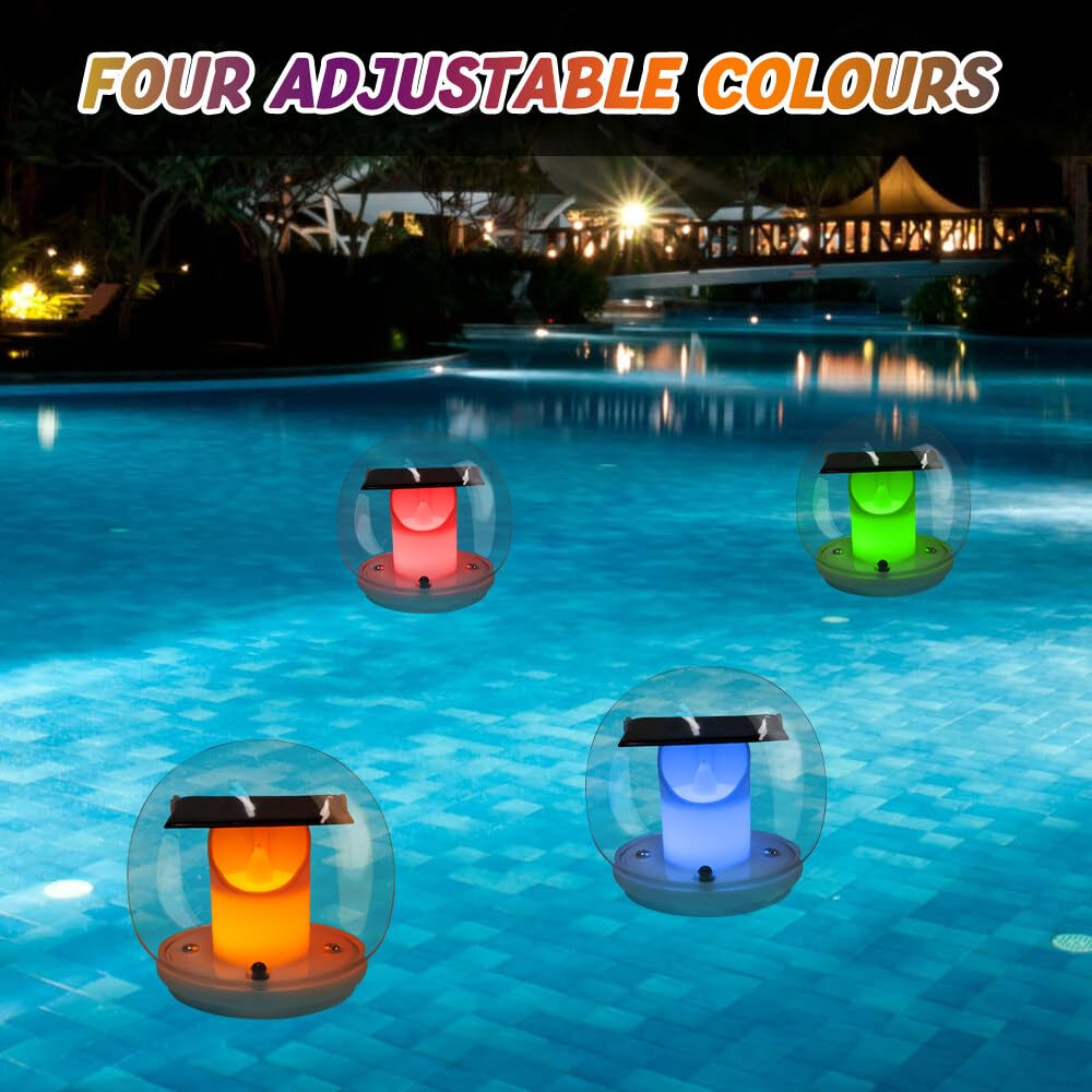 Lot de 2 Lampe de Piscine Flottante,Lampes de Piscine Solaires,Étanche Boule Lumineuse Piscine,Lampes de piscine LED étanches,Lampe de Décoration de Paysage Pour Piscine, étang, Fête, Jardin