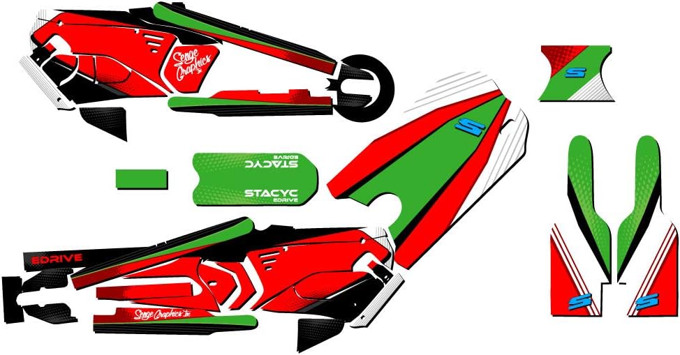 16eDRIVE Ricochet Green Senge Graphics Kit Compatible with Stacyc