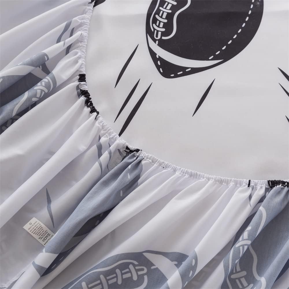 qjmiaofang Football Comforter Set 6 Pieces Kids American Football Bedding Twin Size for Boys Teens Sports Bed in A Bag with Sheets Rugby Player Bed Set All Season Sport Themed Home Decor - Image 8