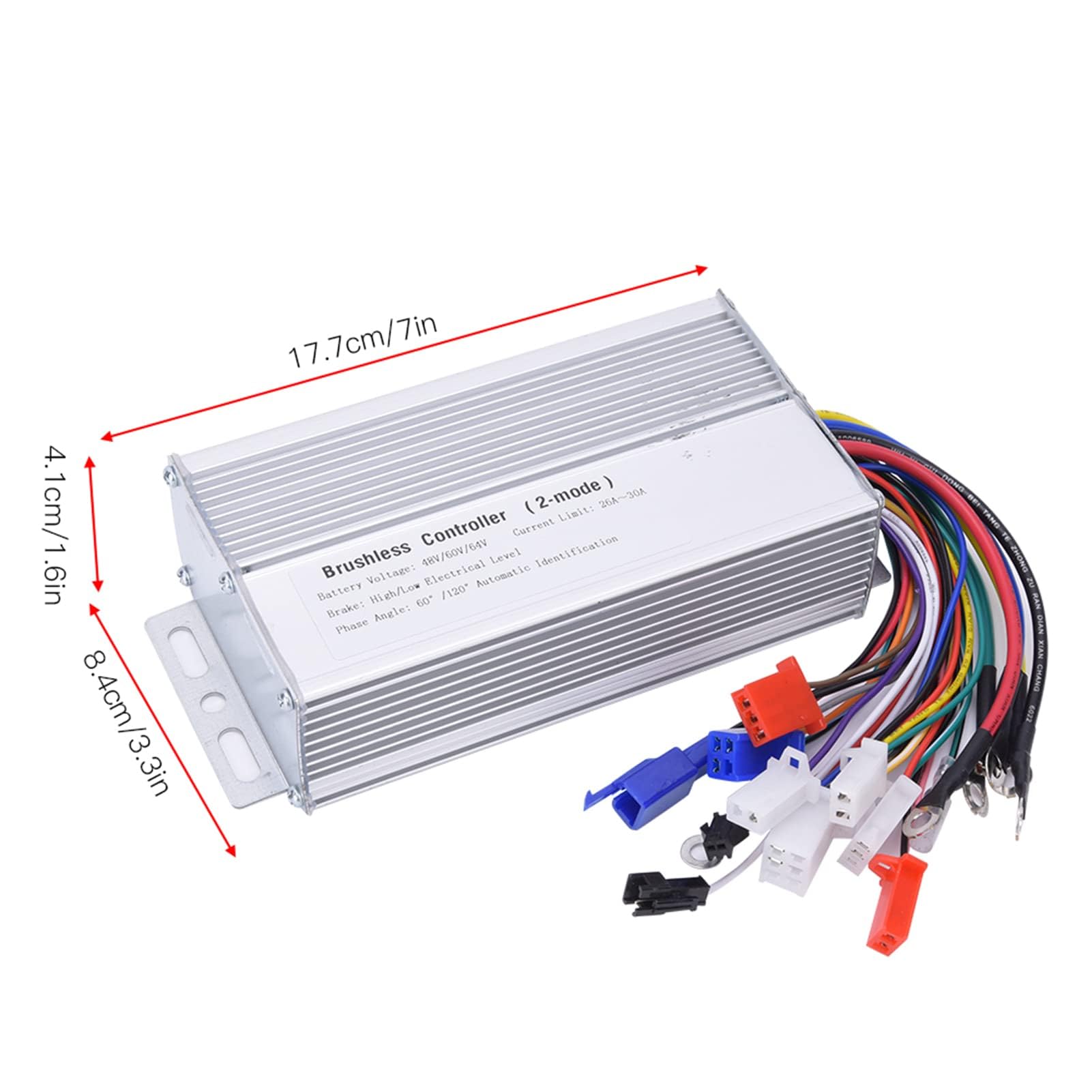 Contrôleur de moteur CC sans balais 48 V 60 V 64 V, contrôleur de moteur de scooter électrique 1000 W-1500 W, contrôleurs électriques à double mode à 12 tubes pour véhicules électriques et
