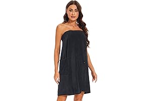 Knuffnee Women Bath Towel Robe Spa Body Wrap Shower Bathrobe Adjustable Snap Closure