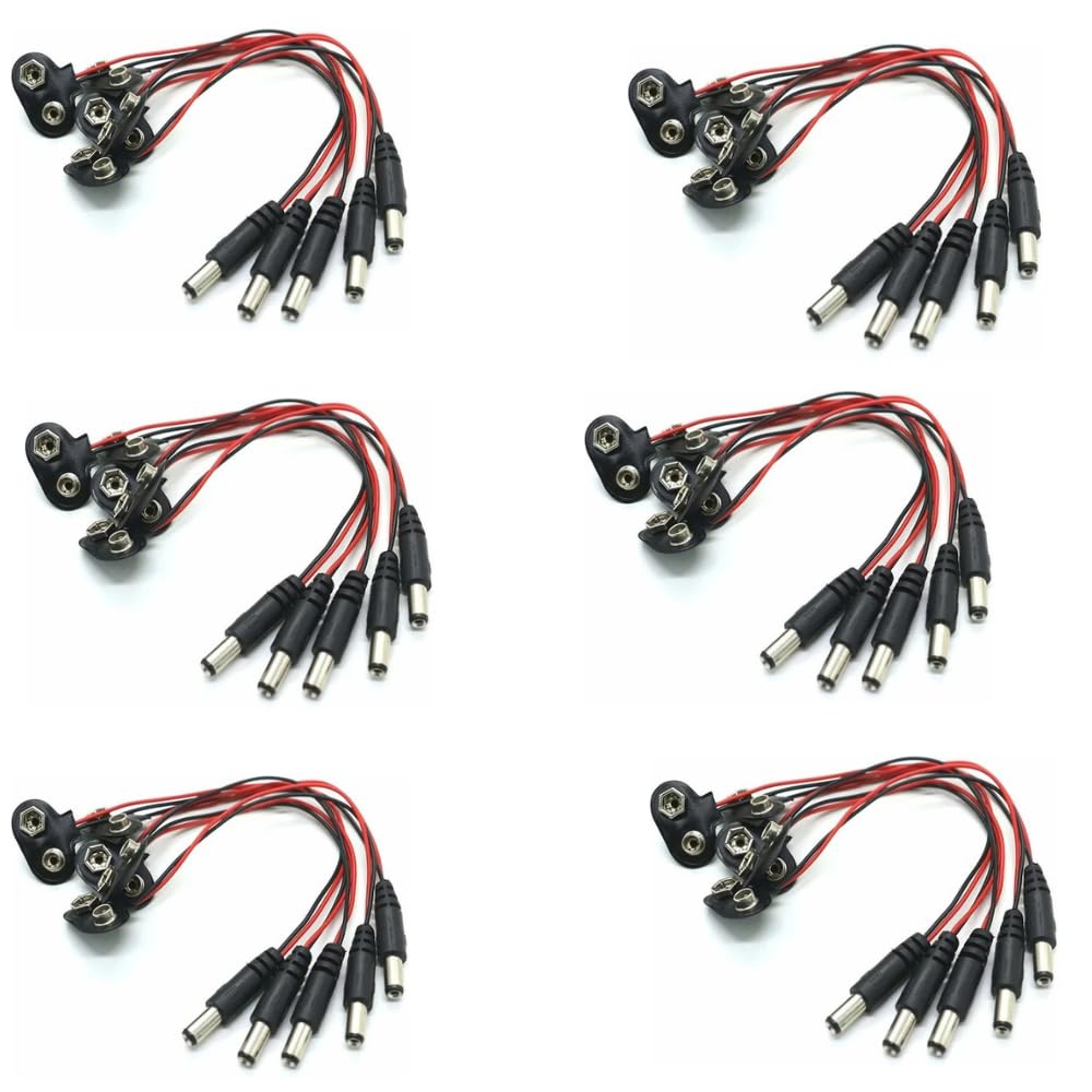 R&D 9V Battery Snap Connector to DC Barrel Plug Adapter – 9 Volt Battery Clip to 5.5mm x 2.1mm Male DC Power Plug Lead for Arduino, Breadboards, DIY Electronics Projects, Prototyping Pack of (30)-image-33
