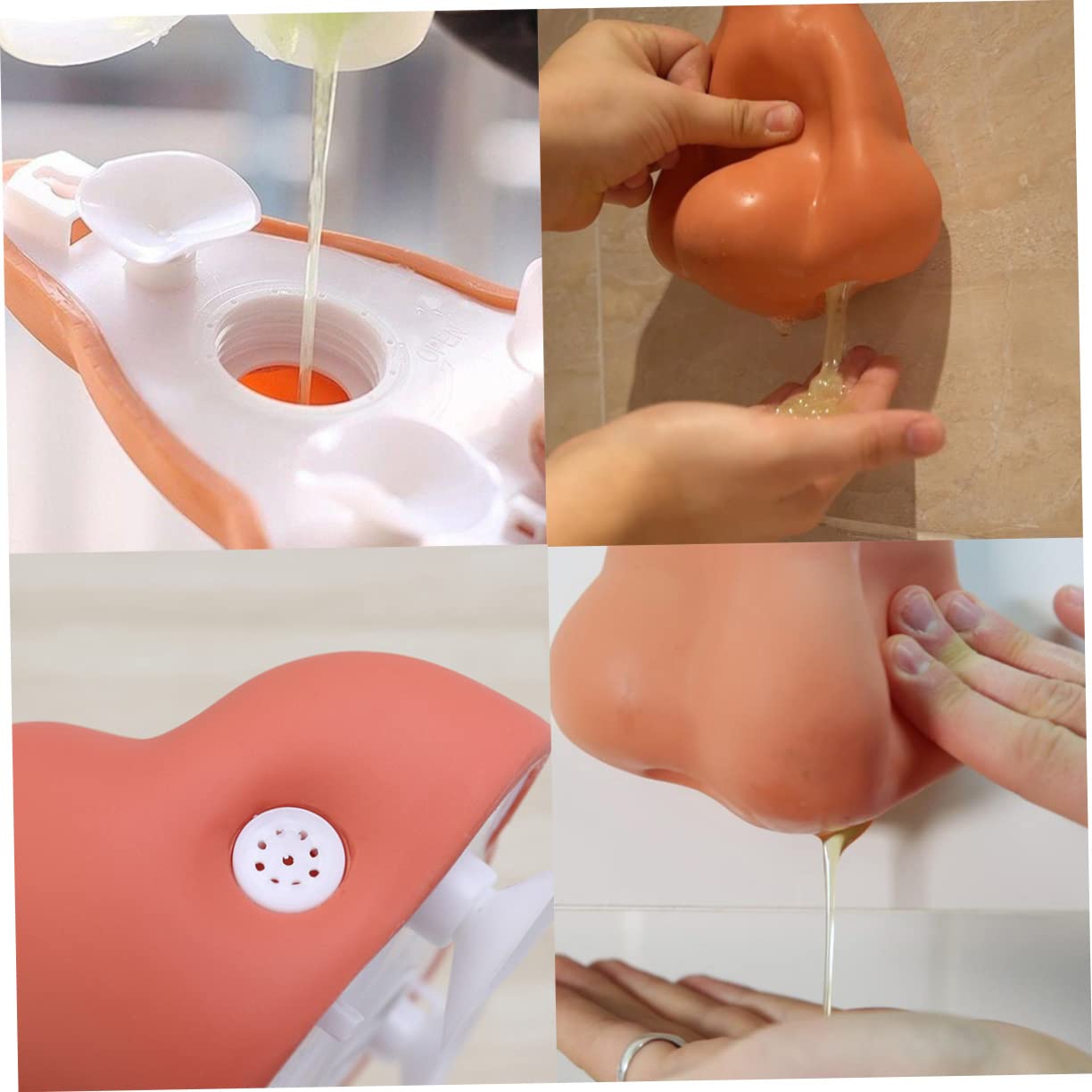 Alipis Unique Nose Shower Gel Bottle Soap Dispenser for Shower Refill Feature