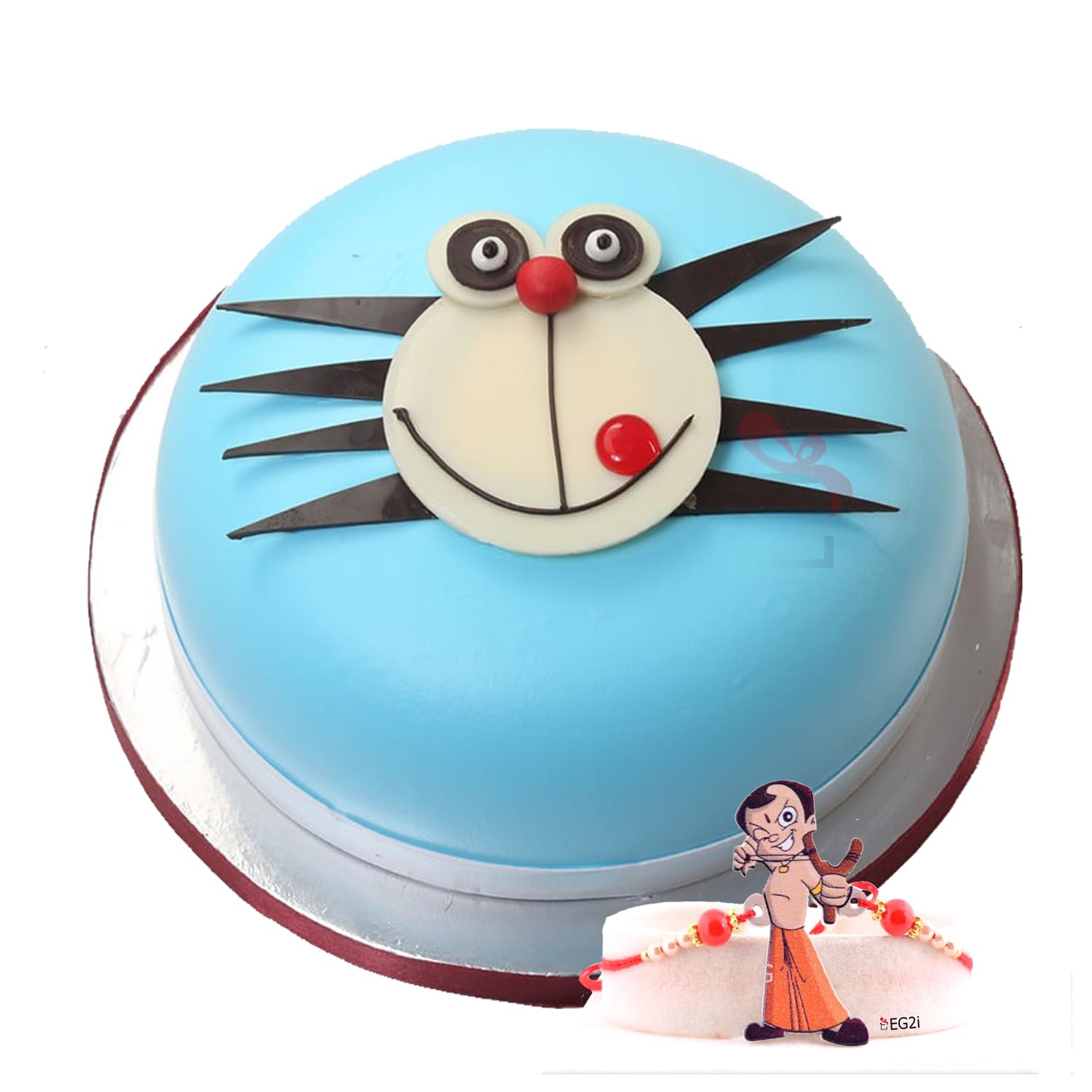 EG2i Doremon Theme Cake with Designer Rakhi Combo for Brother | Cute Cartoon Cake with Rakhi | Raksha Bandhan Gift for Kids & Siblings | Same Day Delivery Available-image-25