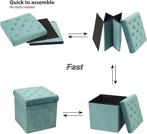Miniatura 56 de B FSOBEIIALAO Otomano plegable para almacenamiento, banco largo para zapatos, reposa pie de franela, asiento, de 31.5 x 15.7 x 15.7 pulgadas.,