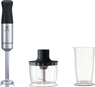 Electrolux Hand Blender with Accessories Create 5 E5HB1-4SS, Incl. Goblet & Mini Chopper, Providing a Smooth Blend, Variable Speed, Turbo Function, Comfortable Grip, 800 W, Stainless Steel