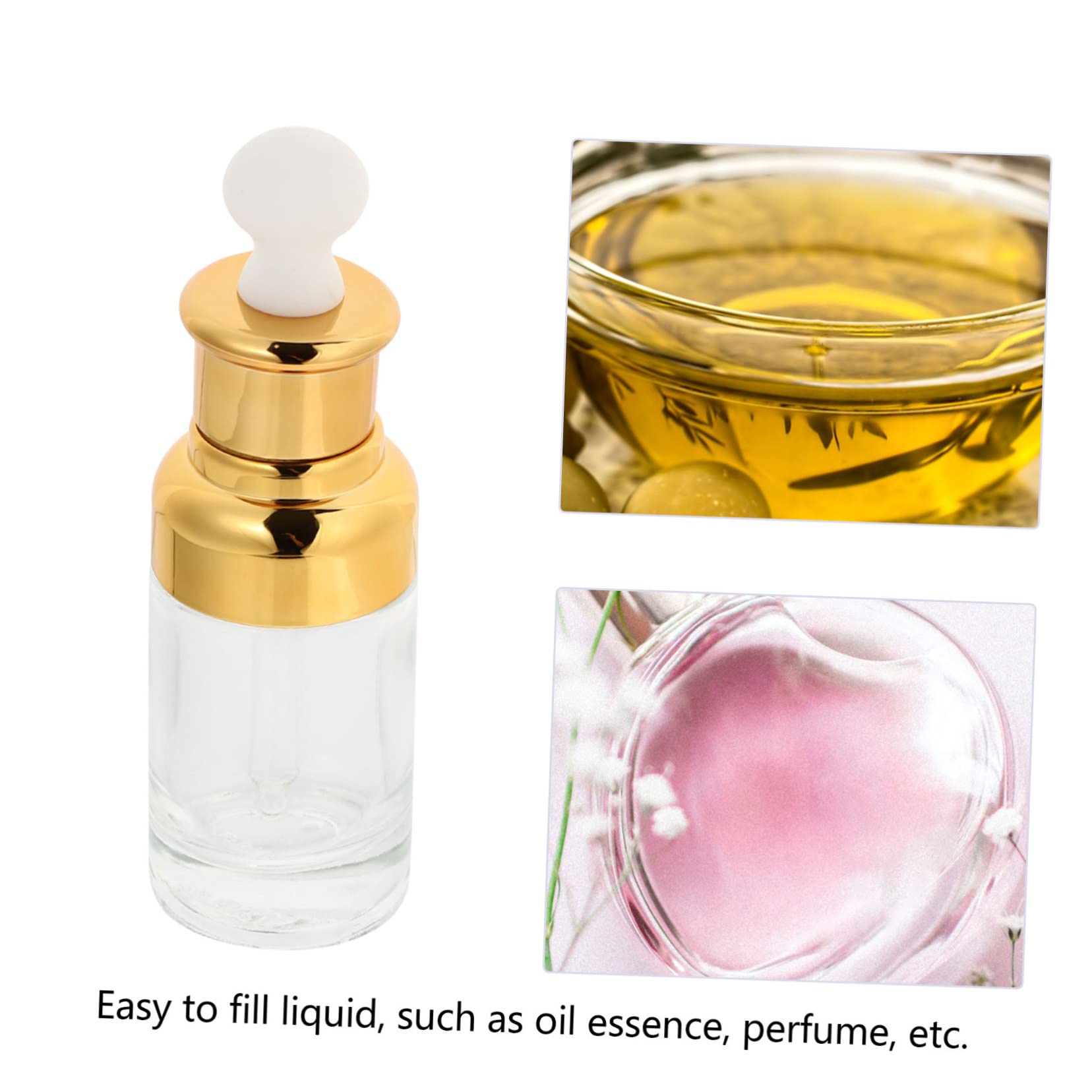 Botella de Aceite Esencial de Vidrio 50ml Dorado, 10 Piezas | Formato Reutilizable, Cierre Hermético para Viaje, Apta para Líquidos Cosméticos y Reactivos