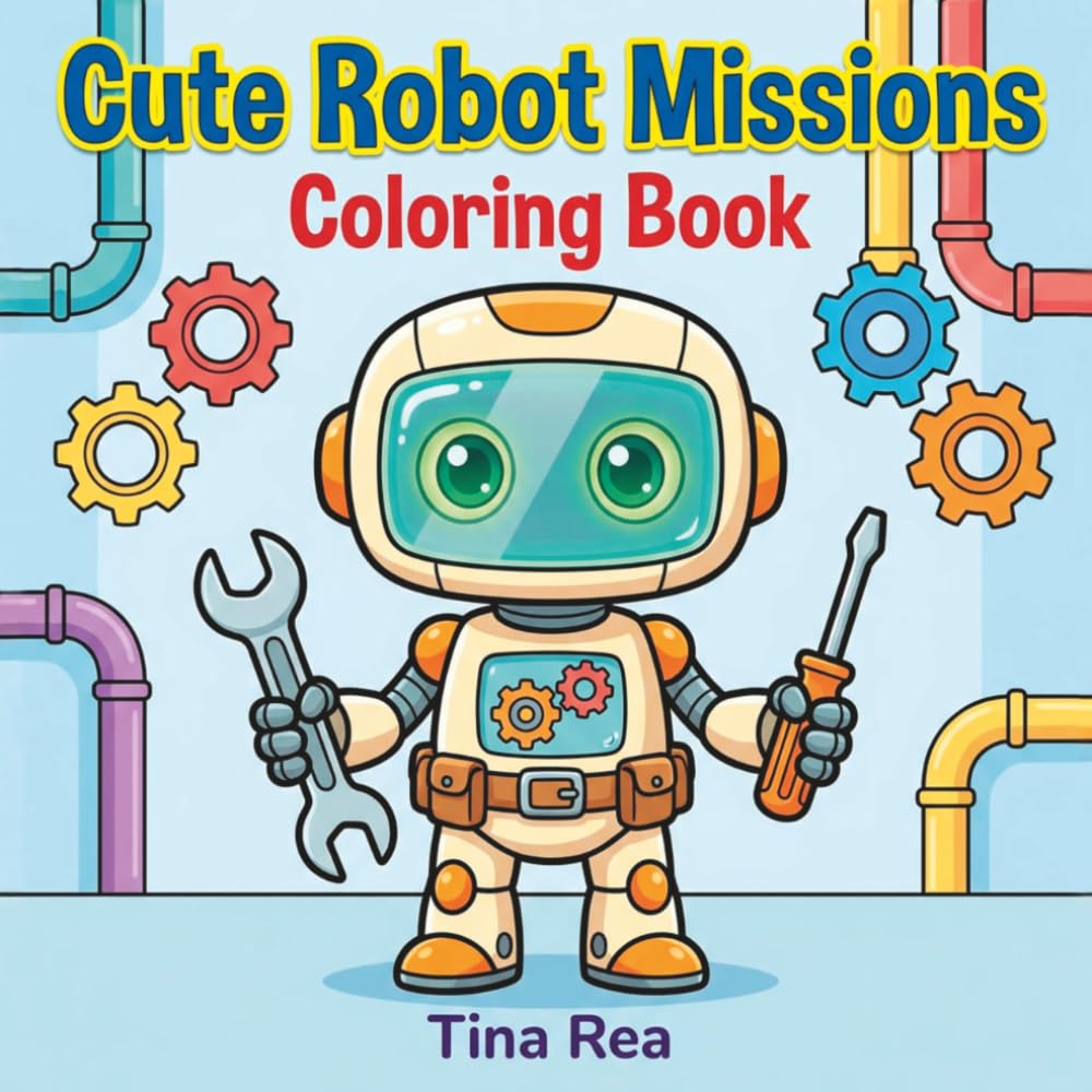 Cute Robot Missions Coloring Book: Meet Adorable Robot Friends on Exciting Coloring Adventures!