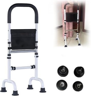 Standing Aid for Seniors with Storage Pocket, Adjustable Height Walking Aids, Mobility Aids for The Elderly & Adults, Stand Up Assist Device for Home, Bed, Sofa, Toilet Floor Load 136KG