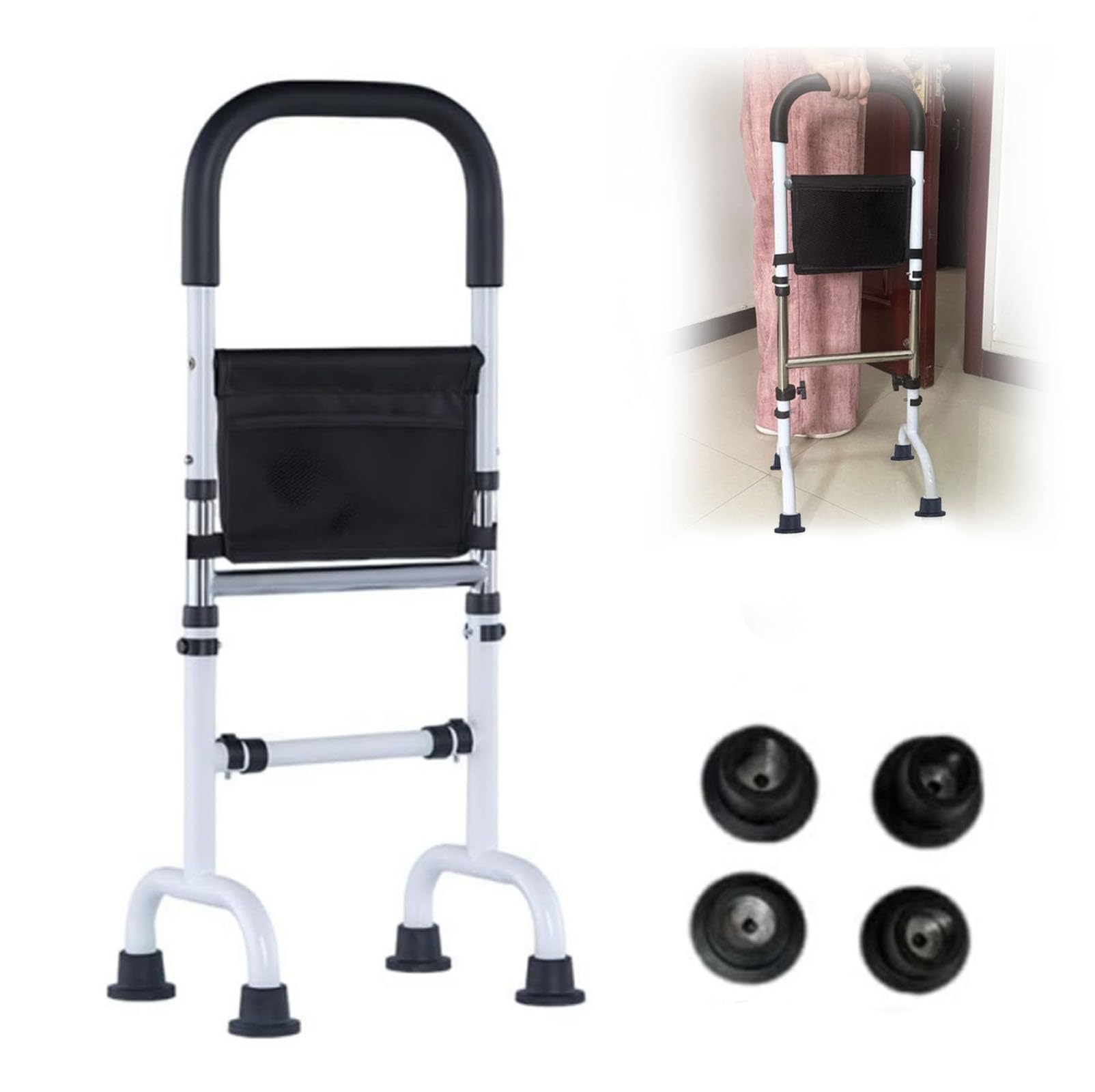 Supporto Alzarsi per Anziani con Piedi Antiscivolo, Ausili per Alzarsi Letto Altezza Regolabile, Apparecchio Sollevamento, Maniglia Ausilio Struttura Robusta per WC, Divano (136KG Capacità)