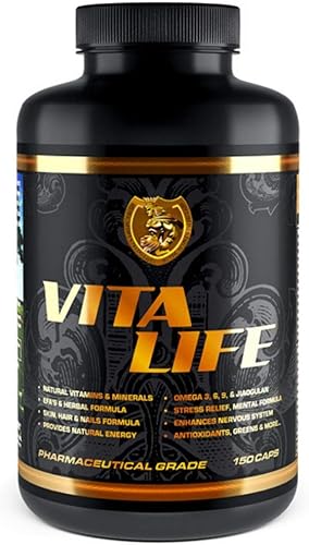 RSN | Vita Life | Multivitamínico completo y mineral + COQ-10 | EFA | Mezcla de verduras y hierbas | 150 cápsulas