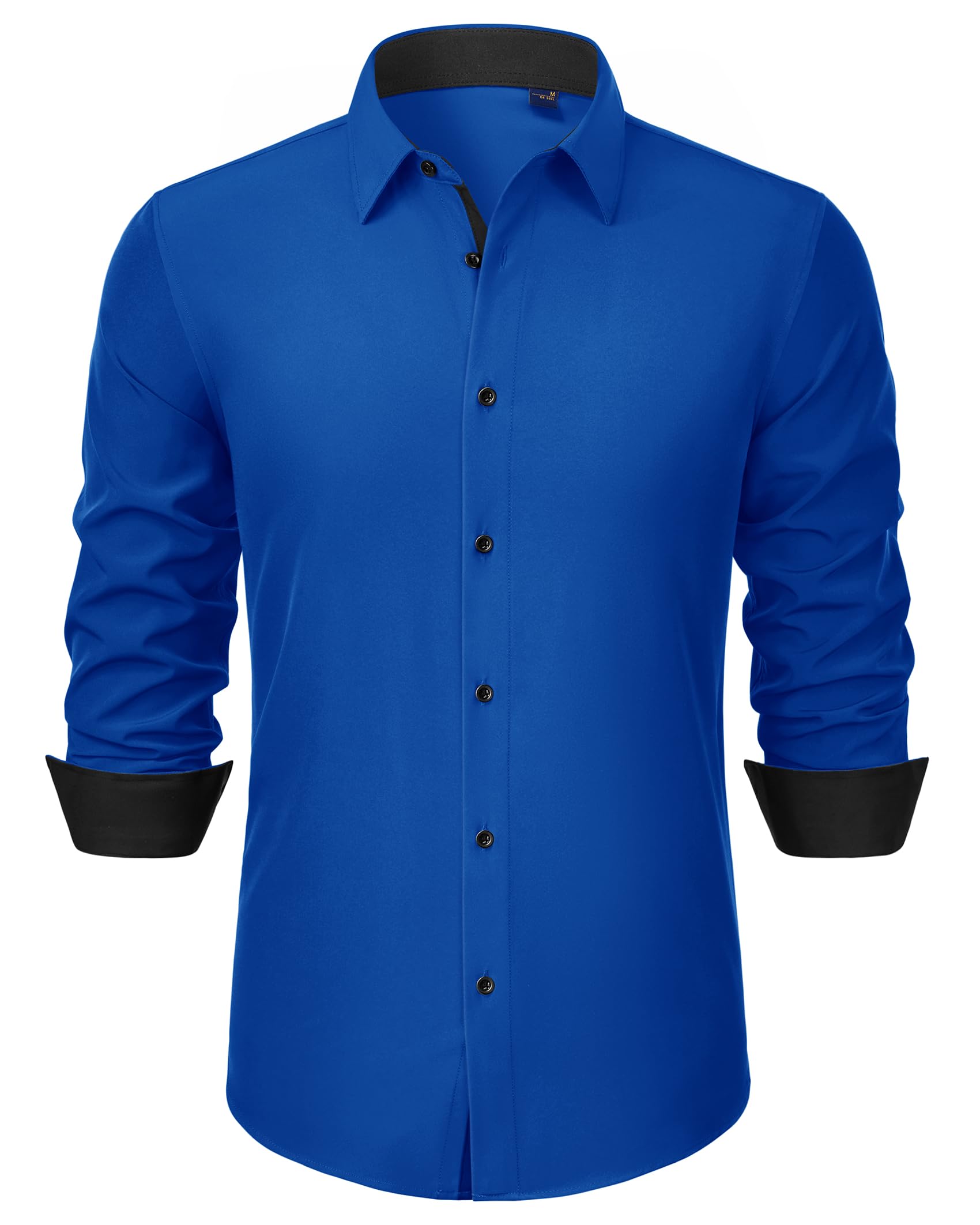J.VER Hemd Herren Langarm Business Casual Hemden Knitterfreies Stretchhemd Regular Fit Freizeithemd Bügelfrei Unifarben Anzughemd Alltag Oberhemden
