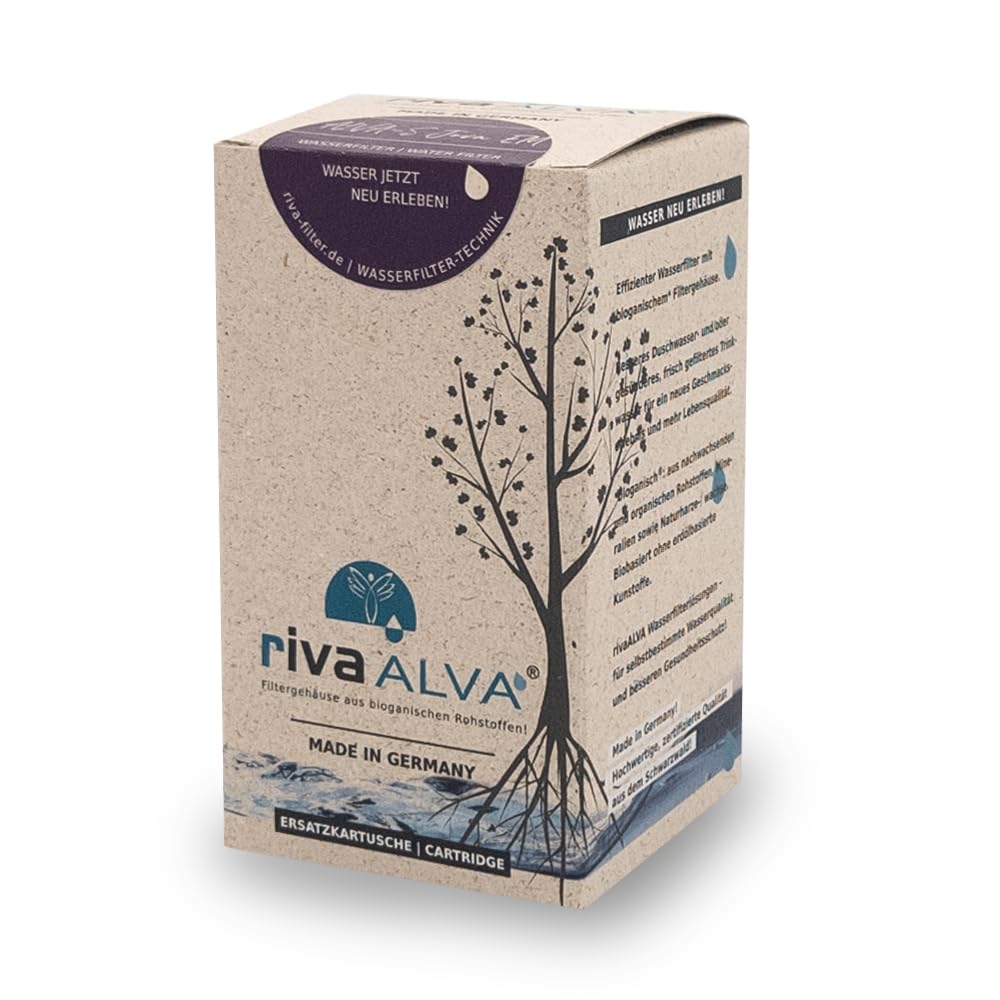 rivaALVA -S Jova EM - Cartucho de filtro de agua potable con carbón activado en bloque, membrana viral y cerámica EM - Filtrado y vitalización 2 en 1