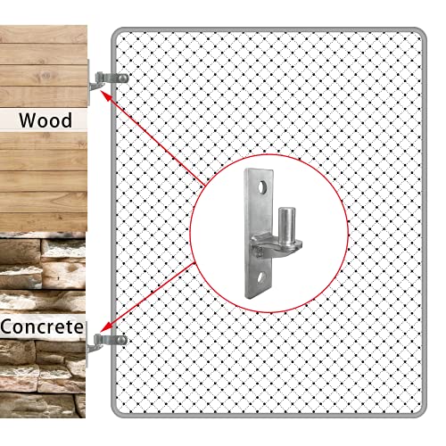 2 Pack Wall Mount Gate Hinges, Heavy Duty Wall Plate Hinges, Outdoor Chain Link Fence Gate Hinges Fence Post Link Gate Hinge, With 5/8 Hinge Pin (Screws Not Included) #TOP5