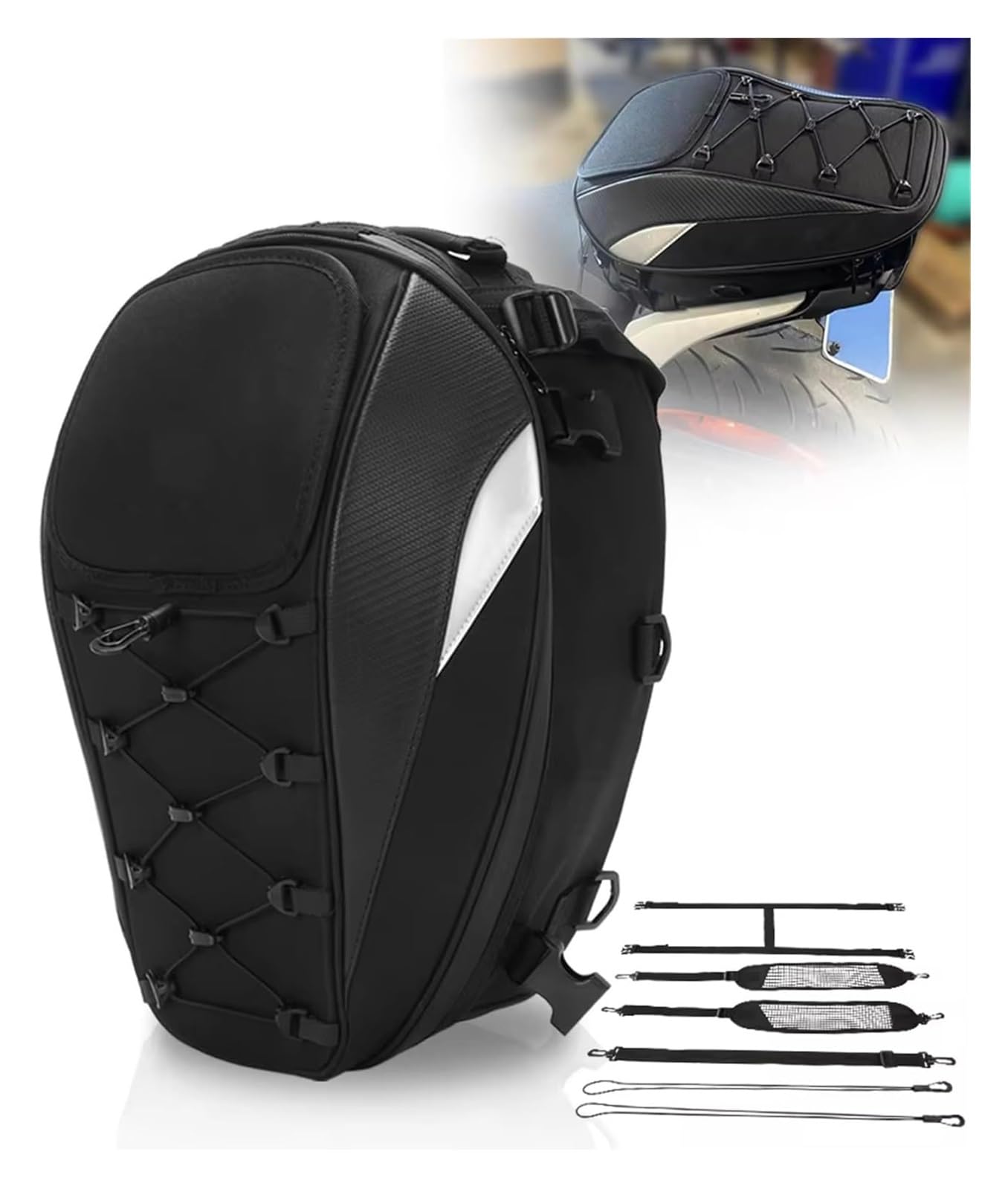 Moto Paraurti Borsa per Mt09 per Mt07 per R1250GS Moto Impermeabile Coda Sedile Posteriore Zaino Multifunzione Borsa da Sella