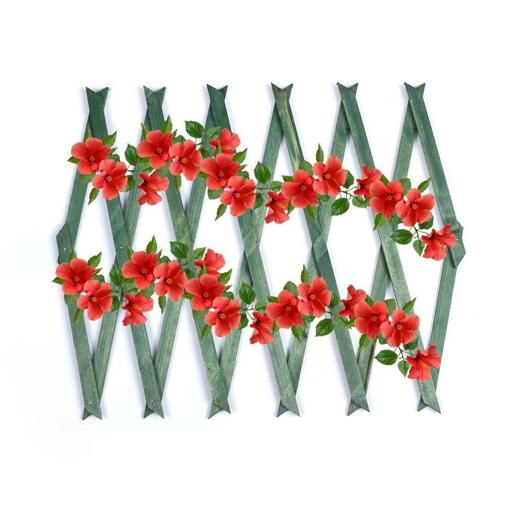 Expanding 6ft Wooden Trellis Climbing Plants Fence Panel Screening Lattice UK (Green 180 x 90cm)