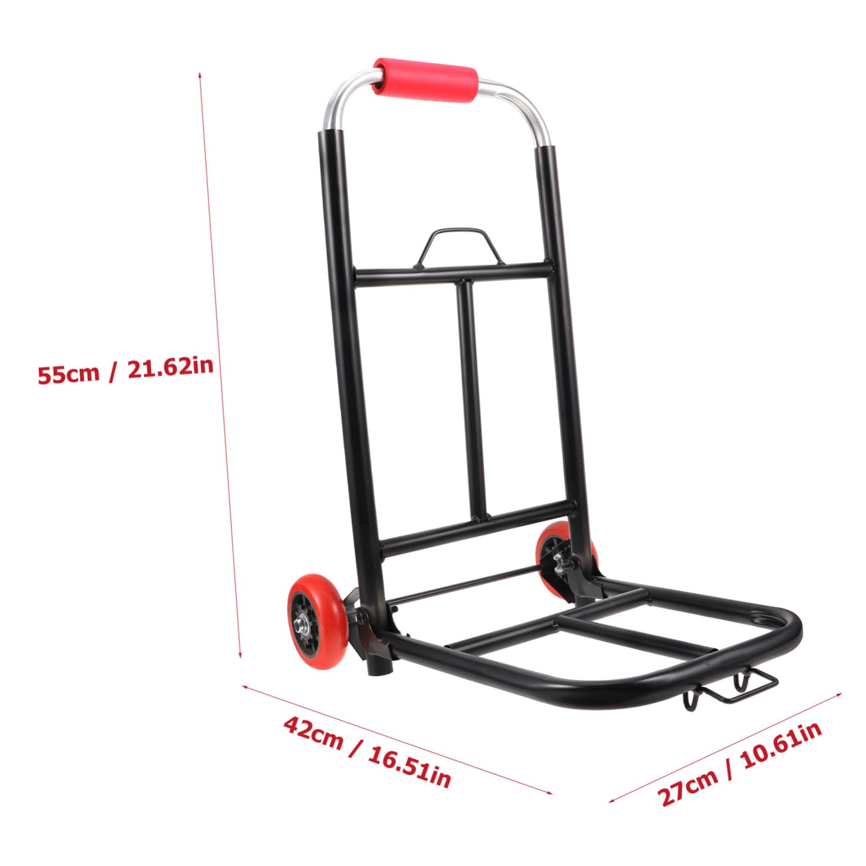 KALLORY Carrello Pieghevole per Spesa Ruote in Ferro e Manico Ergonomico, Trolley Portapacchi Leggero per Shopping e Trasporto Bagagli