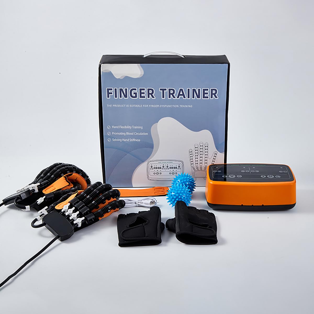 Guante De Robot De RehabilitacióN Modo De Dos Manos, Para Ejercicios De Dedos Ayudan Con El Entrenamiento De ExtensióN De Dedos, Entrenamiento De Manos Guante FéRula Para Dedo-Left and Right Hand||XL