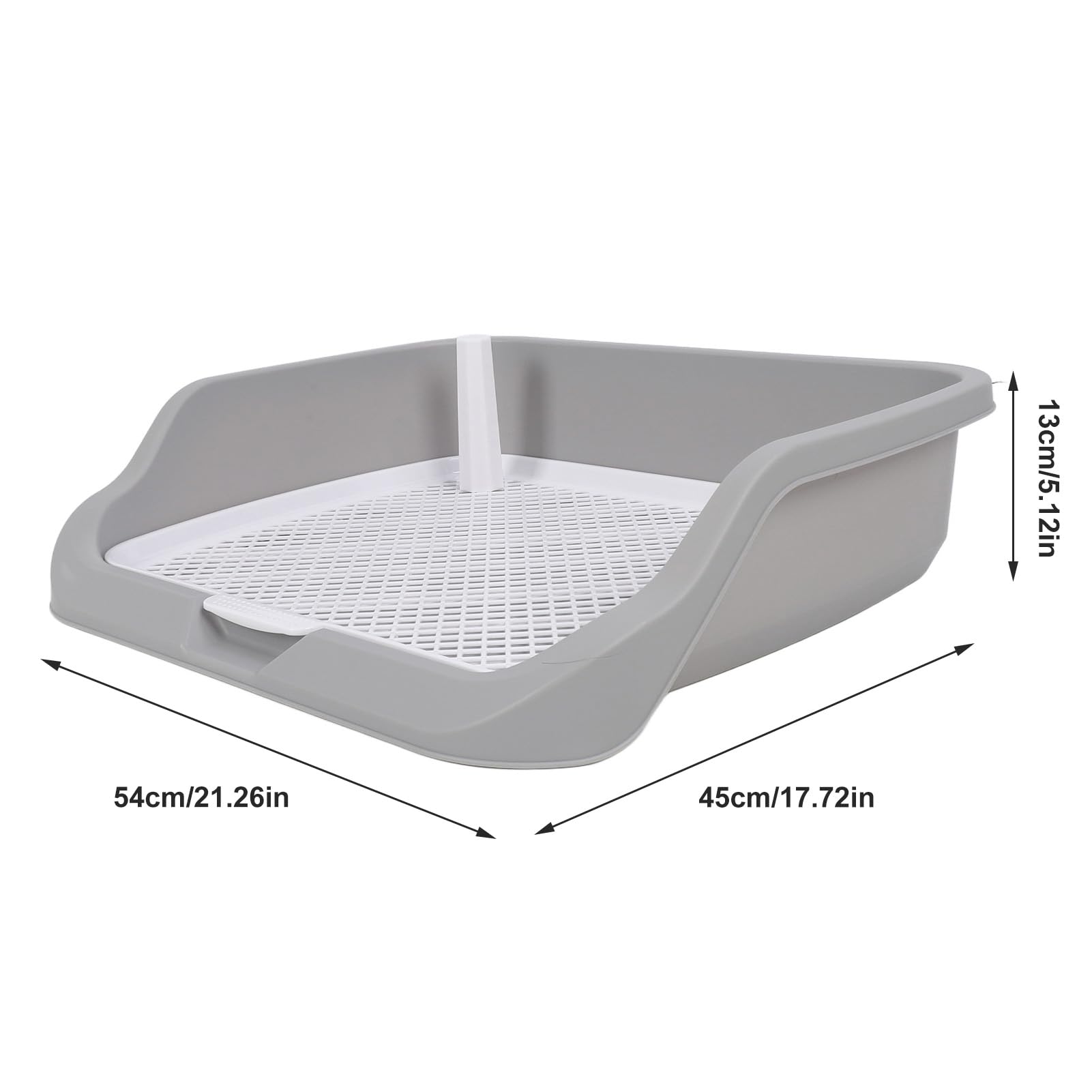 Bandeja Orinal para Perros, 21.26x17.72x5.12in Soporte De Malla para El Orinal De Adiestramiento De Perros con Rejilla Extraíble Bandeja Higiénica para Perros De Interior (Gray)