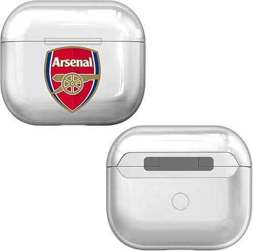 Head Case Designs Cubierta de cristal duro transparente con logotipo del Arsenal FC con licencia oficial compatible con Apple AirPods 3 3ª