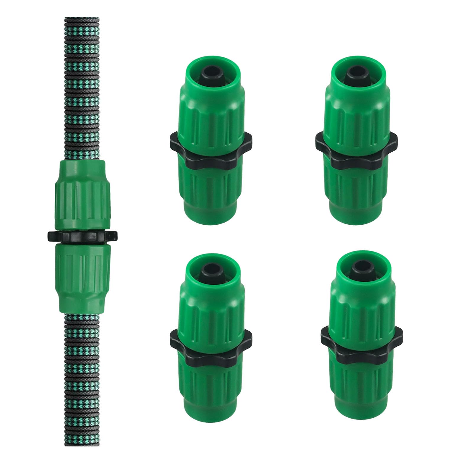 Kit De Réparation Pour Tuyau D'arrosage Extensible - 4 Connecteurs Rapides, Compatible Tuyaux 1,6 Cm Et 1,9 Cm - Réparation Facile Et économique