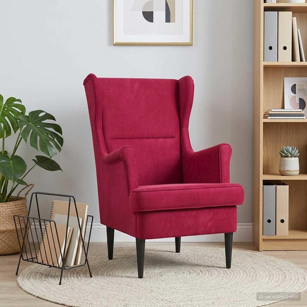 vidaXL Sillón Rojo Vino Terciopelo