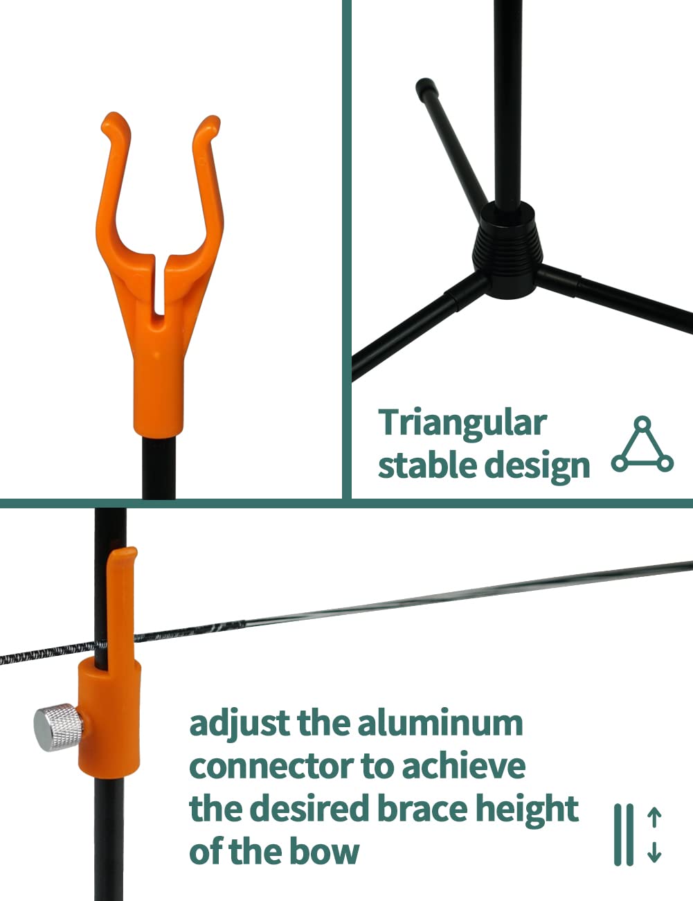 longbowmaker Archery Bow Stand Recurve Bow Compound Bow Stand Rack Holder 48cm Height (ORANGE), as picture - Image 3
