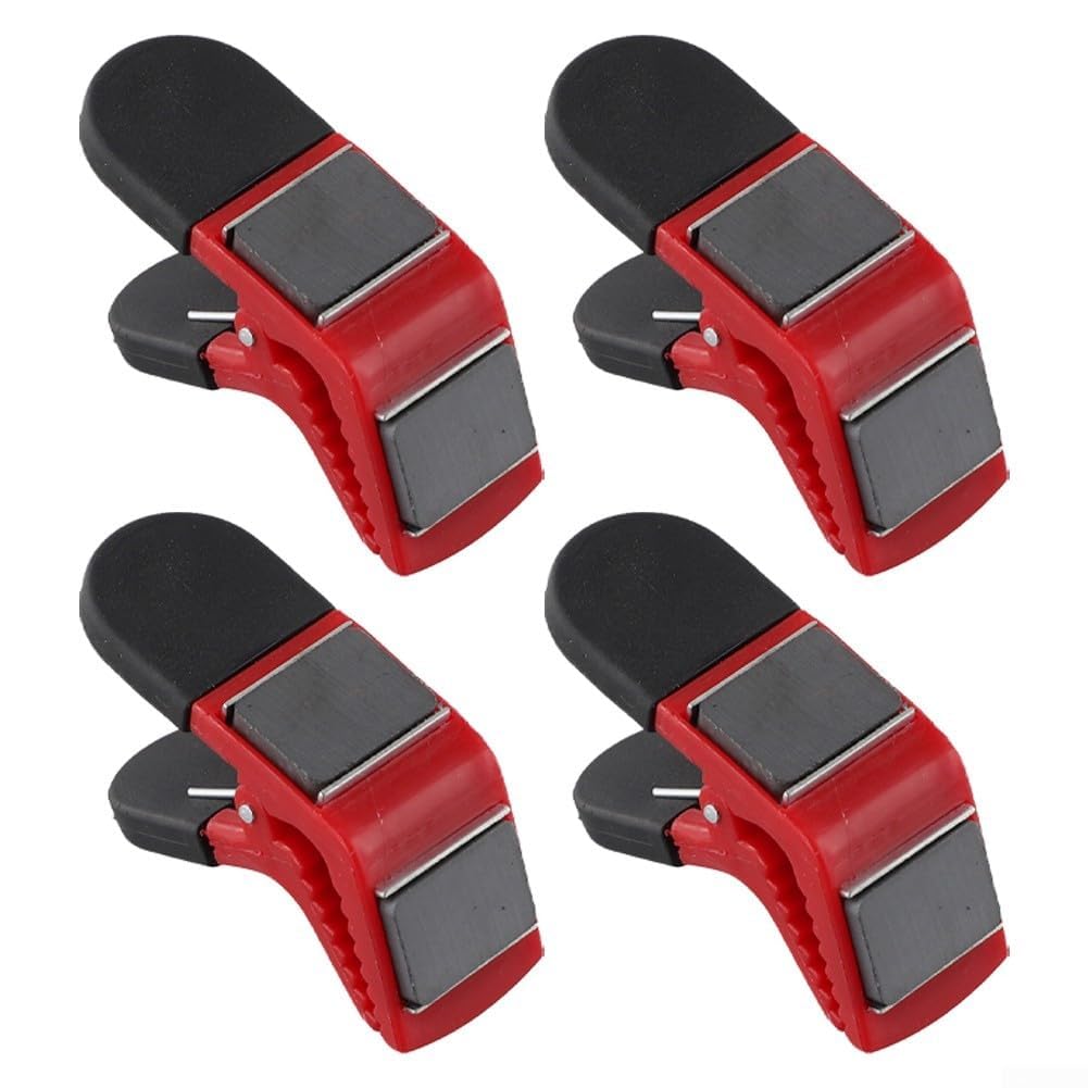 BEYOEE 4PCS Magnetic Paintbrush Holder with Integral Paint Can Opener, Twin Magnets for Home Improvement, Tarp Clamps, Brush Management Reducing Mess