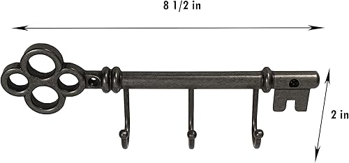 Miniatura 4 de FantasHome Classic Key Design - Perchero de pared con 3 ganchos, color negro