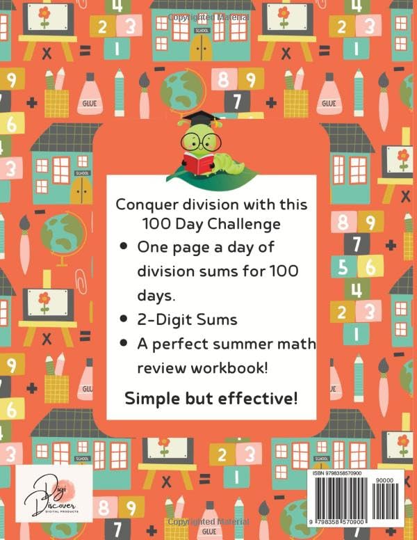 Vista 2 de 100 Day Division Challenge for Grades 4-5 Division Math Workbook for Ages 9-11, Homeschool 4th & 5th grade math, Summer workbook grade 4-5