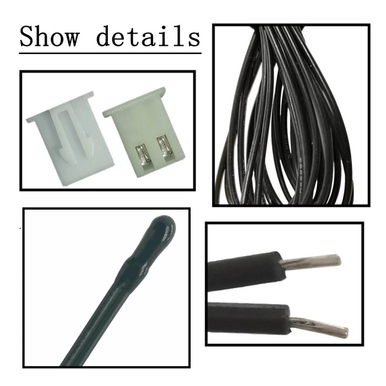 5PCS NTC Thermistor Temperatur Sensor B3950 10K 1% Luft Sonde Klimaanlage 13/20/25/30/35/40/50CM 1M 2M(10K-1M-5PCS)