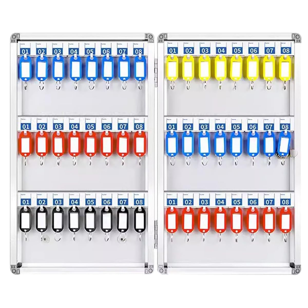 Armadietto portachiavi da parete con 48 Hoo ed etichette - Key nizer per case comunali e concessionarie auto - Soluzione Sto efficiente per un facile accesso