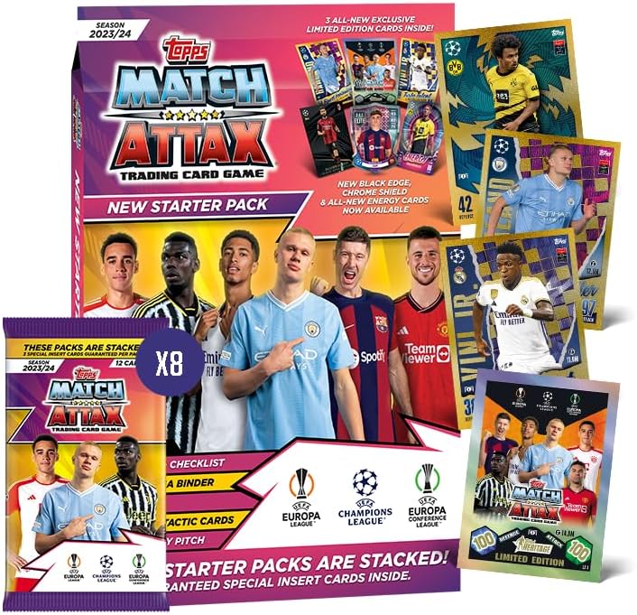 Topps Match Attax 23/24 - Mega Tin 3 - contains 66 Match Attax cards plus 4 exclusive Stadium Stars Limited Edition cards